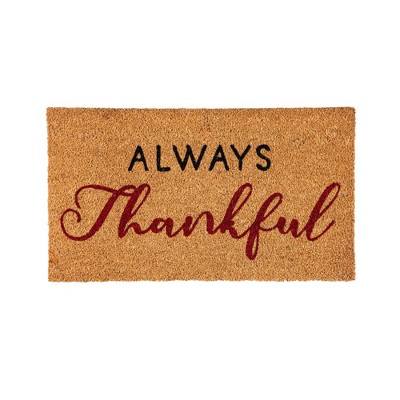 28" x 16" Nature Coir Mat, Thankful
