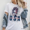Made in America Messy Bun T-Shirt, Retro 4th of July White Patriotic Tee White 2XL - 4 of 4
