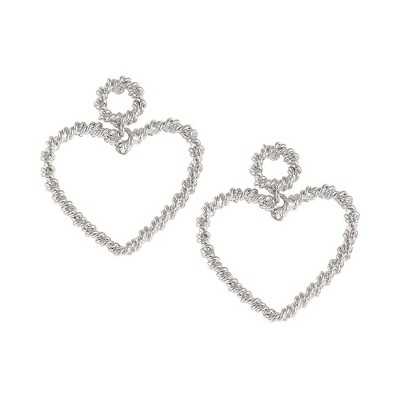 SOHI Women's Gold Heart Drop Earrings
