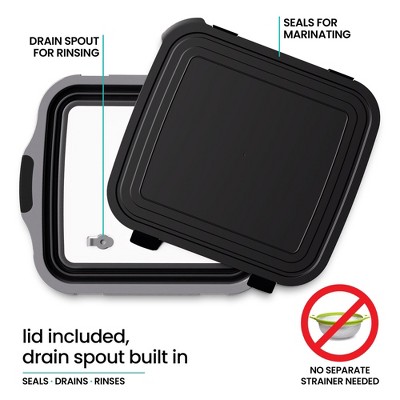 Modern Innovations Collapsible BBQ Prep Tub 16 L with Lid Drain Spout Cutting Board Marinating Grilling Tray Food Storage for Outdoor Cooking Camping Tailgating Kitchen — фото 3