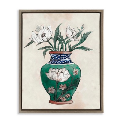 Stupell Industries Floral Oriental Vase, 25" x 31"