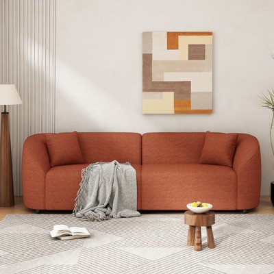 87" Velvet Curved Contemporary Sofa with Plush Seating, Streamlined Design, and Durable Frame