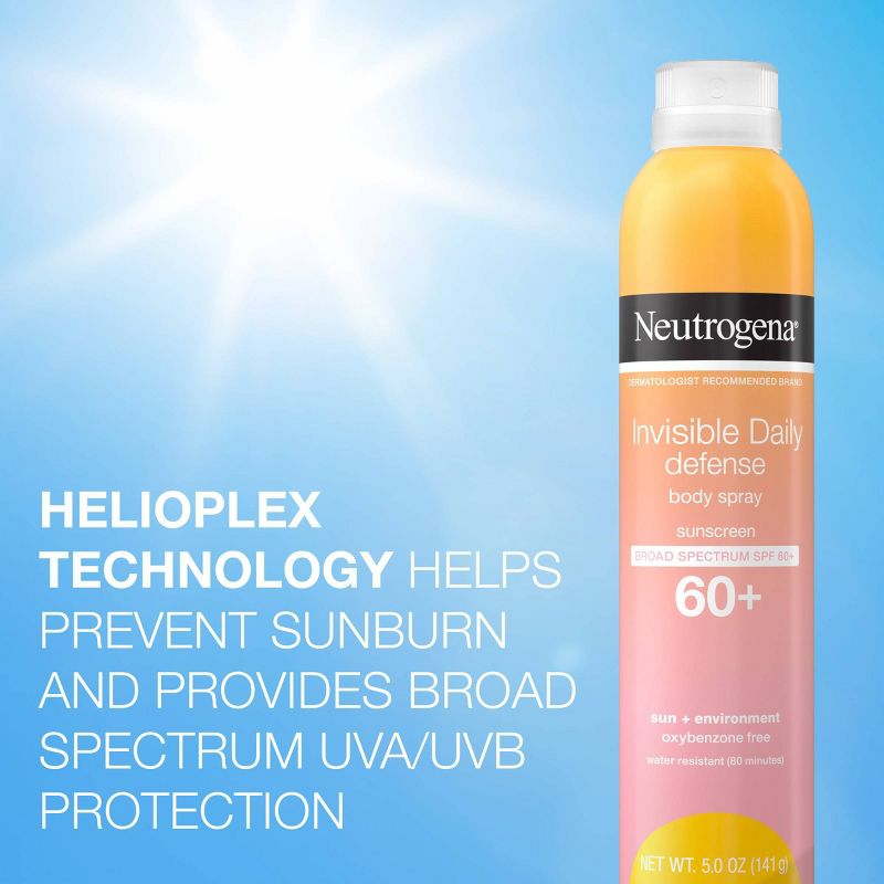 Neutrogena Invisible Daily Defense Sunscreen Spray - SPF 60 - 5oz, 5 of 13