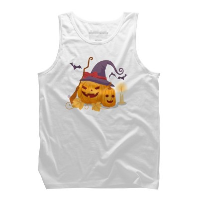 Men's Design By Humans Halloween Witch Pumpkins With Bats By VectorVillain Tank Top