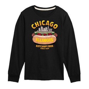 Boys' - Instant Message - Chicago Hot Dog Skyline Long Sleeve Graphic T-Shirt - 1 of 4