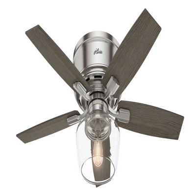 Brushed Nickel 44" Ceiling Fan with Remote and LED Light