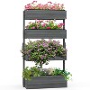 Vince 4-Tier Wooden Raised Garden Bed, Planter Stand Box, Self-Draining with Non-Woven for Flowers and Vegetables, Outdoor Furniture - The Pop Home - 2 of 4