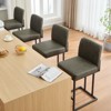 Bar Stools, 24" Seat High Counter Height Leather Barstools with Back and Metal Frame, Upholstered Bar Chair Stools for Kitchen Island - 2 of 4