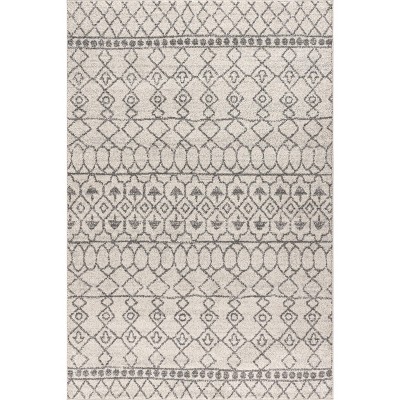 8' x 10' Gray and Cream Synthetic Reversible Area Rug