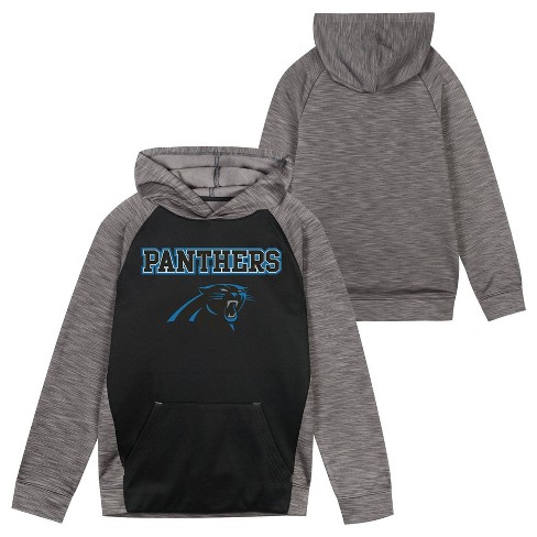 Nfl Carolina Panthers Boys' Black/gray Long Sleeve Hooded