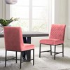 Armen Living,Napoli Pink Velvet and Black Leg Modern Accent Dining Chair- Set of 2 - 2 of 2