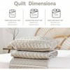 Boho Queen Size Quilt Set 3PCS Oatmeal with 2 Pillow Cases Reversible Coverlet All Season - 2 of 4