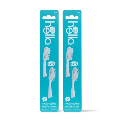 hello Sustainable Manual Toothbrush Head Refills, White - 4pk