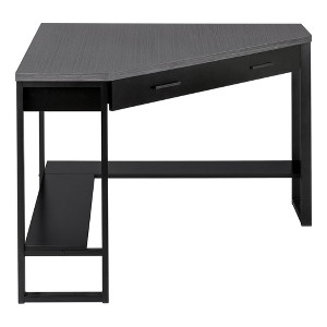 HomeRoots 42" Gray and Black Corner Computer Desk - 1 of 4