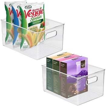 Sorbus Large Plastic Storage Bins - for Kitchen Organization, Pantry Organizers and Storage, Fridge Organizer - Clear Storage Bins (2 pack)
