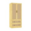 Hitow Light Wood Rattan Accent Wardrobe: 2-Drawer Storage + Smooth Hinges for Bedroom Clothing Organization - 4 of 4
