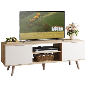 GALAXHERO TV Stand for 55-60 inch TV，Entertainment Center with Storage Cabinets, TV Console for Living Room - 1 of 4
