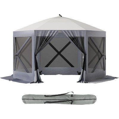 Pop Up Gazebo Screen Tent: 6-Sided Instant Canopy Shelter with 600D Oxford Cloth, Portable for Camping