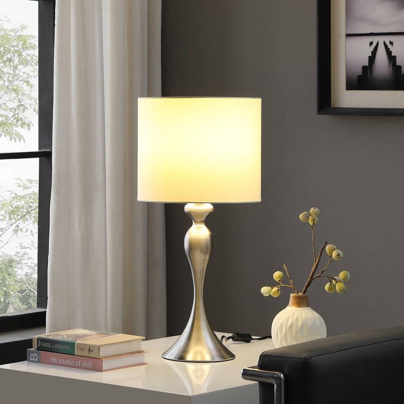 24.5&#34; Bailey Chrome Modern Candlestick Metal Table Lamp Silver - Ore International, 3 of 5