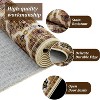 Retro Oriental Rhombus Printed Distressed Rug Washable Thin Low Pile Area Rugs for Living Room Indoor Non Slip Soft Carpet for Bedroom - 4 of 4