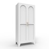 ORRD 61" White Metal Storage Cabinet with 2 Doors & Adjustable Shelves, Freestanding Wardrobe for Bedroom, Living Room, Office Organizer - 4 of 4