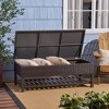 Storage Bench With Rack, Storage, Rattan Patio Coffee Tables With Iron Legs, 50.2 Inch Flip Cover Large Storage Bench Foot Rest - 4 of 4