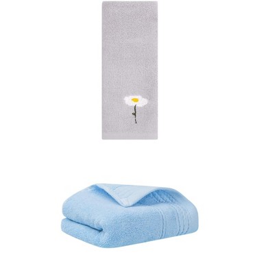 REGALWOVEN Bathroom Soft Absorbent Hand Towel 14" x 30"/13" x 30" 2 Pcs
