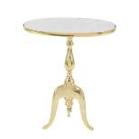 Traditional Marble Accent Table Gold - Olivia & May