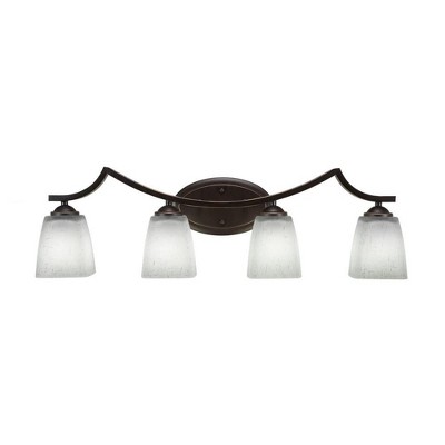 Toltec Lighting Zilo 4 - Light Vanity in  Dark Granite with 4.5" Square White Muslin Shade