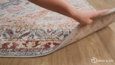 Hand-Knotted Oval Yellow and Blue Synthetic Fur Rug 8' x 10'