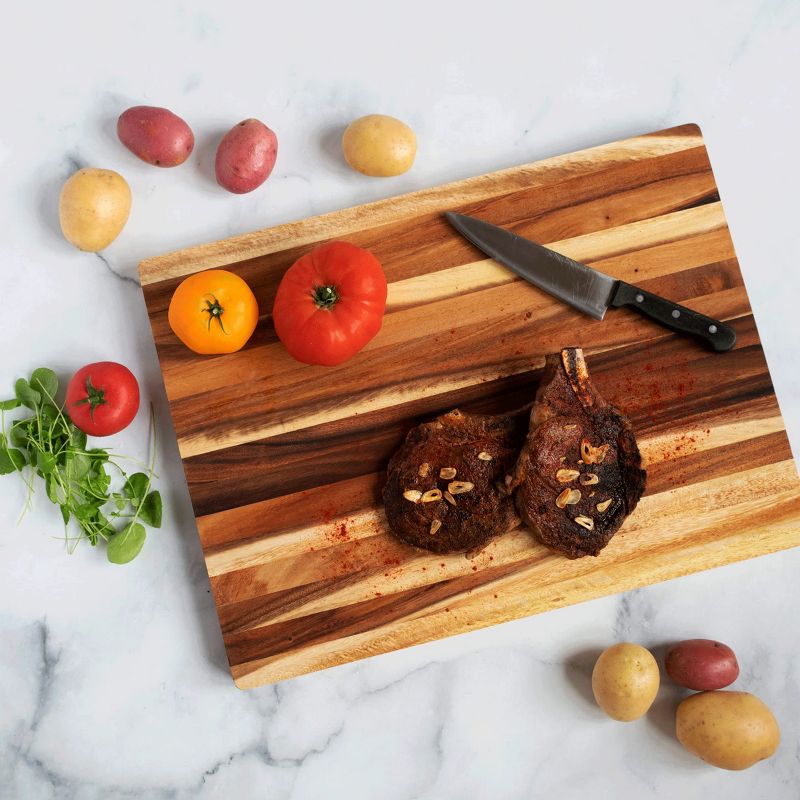 Thirteen Chefs Cutting Board - Large, Portable 12 x 9 Inch Acacia Wood Cutting Board for Plating, Charcuterie and Prep, 3 of 7