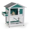 DOMETOUR 2-Story Wooden Rabbit Hutch Outdoor Indoor Bunny Cage Pull Out Tray,Waterproof Roof - 2 of 4