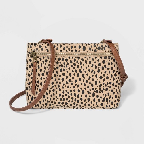 Leopard Print Zip Closure Crossbody Bag Universal Thread