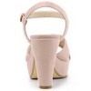 Allegra K Women's Buckle Closure Platform Chunky Heels Slingback Sandals - 3 of 4
