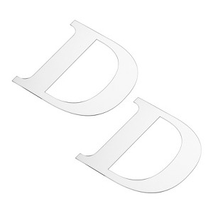 Unique Bargains 3D Acrylic Self-Adhesive Mirror Alphabet Sticker Wall Decals 2 Pcs - 1 of 3