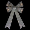 Northlight LED Lighted Tinsel Bow Christmas Decoration - 24" - Silver - Warm White Lights - 3 of 4