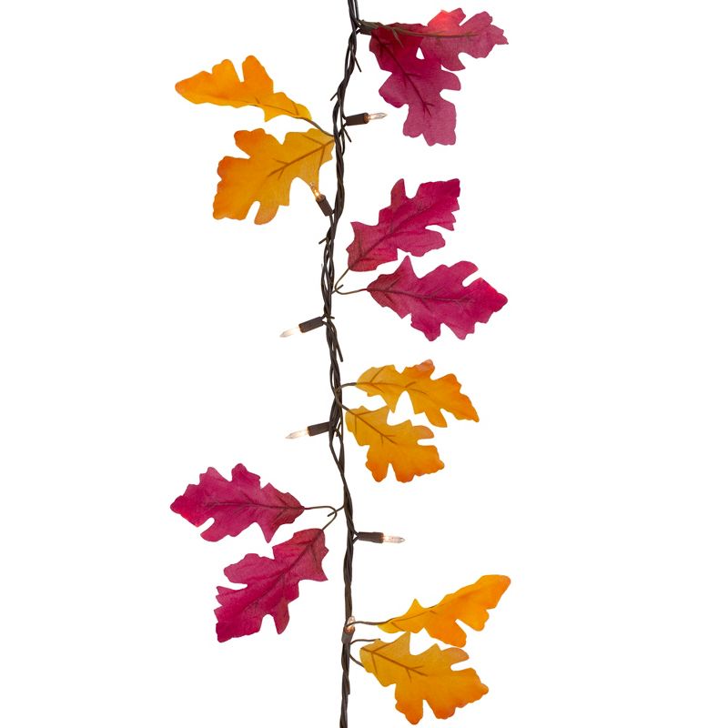 Northlight 35-Count Fall Harvest Leaves Mini Light Garland Set, 8.75ft Brown Wire, 3 of 4