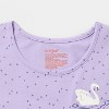 Girls' 2pk Adaptive Short Sleeve Swan and Floral Printed Dress - Cat & Jack™ Berry Pink/Purple - 3 of 4
