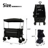 Grungis Extended Heavy-Duty Wagon Cart with Canopy,All-Terrain Shopping Cart with Side Pocket and Brakes,Utility Cart for Camping,Shopping - 3 of 4