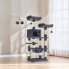 56.3in Cat Tower for Large Cats Indoor Cat Tree Cat Condo with Scratching Posts, Hammock, Plush Perch, Cat Furniture - 2 of 4