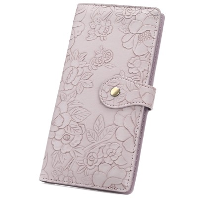 FATMOON Slim Women’s Wallet - RFID Blocking Floral Design Vegan Leather Bifold Clutch with Zipper Pocket for Everyday Use & Travel