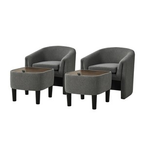Giles Morden Upholstered Armchair with Removable Legs Storage Ottaman Set of 2|ART OF LIVING DESIGNS - 1 of 4
