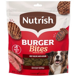 Nutrish Burger Bites Beef Burger with Bison Recipe Chewy Dog Treats - 12oz - 1 of 4