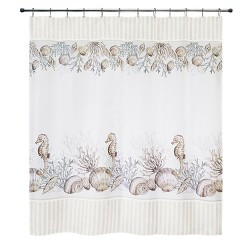 72 X72 Single Reef Feather Shower Curtain Blue Coral Lush Dcor