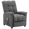 vidaXL Massage Recliner Light Gray Fabric - 2 of 4