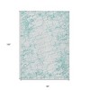 Teal Blue And Ivory Abstract Washable Indoor Outdoor Area Rug - 3 of 4