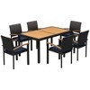 Resenkos 7-Piece Patio Dining Furniture, Outdoor Sectional Furniture, Cushions, PE Rattan, Black - 2 of 4