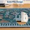 Modern Machine Washable Area Rugs,Large Carpet for Bedroom Living Room, Low Pile Non-Slip Area Rugs for Playroom Dining Room Office Decor, Dark Green - 2 of 4