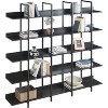 Acekool 5-Tier Industrial Bookshelf, Open Bookcase with Metal Frame, Vintage Storage Shelves for Living Room, Home Office, Black - 3 of 4