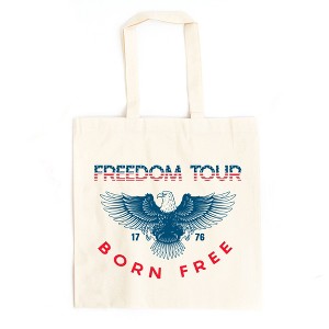 City Creek Prints Freedom Tour Eagle Canvas Tote Bag - 15x16 - Natural - 1 of 2